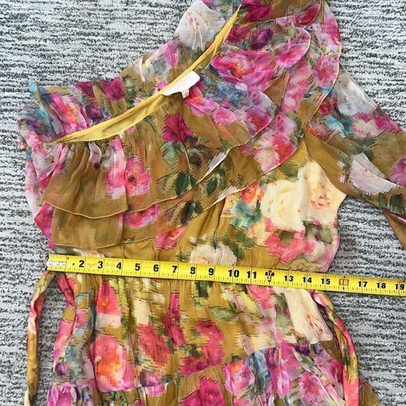 NWT Rococo Sand Avar Belted One Shoulder Dress in Ochre Revolve Large - Picture 7 of 13